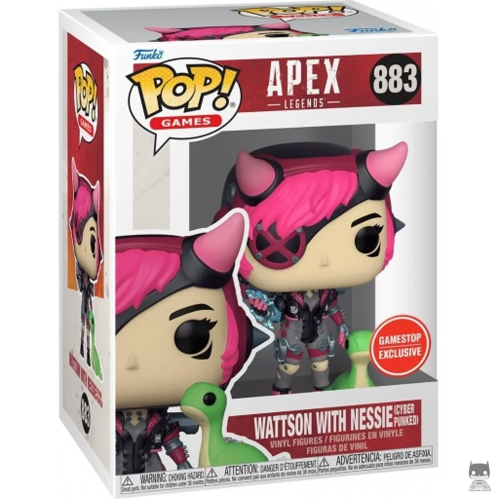 Figura Funko Pop! Wattson con Nessie (Cyber Punked) en su caja