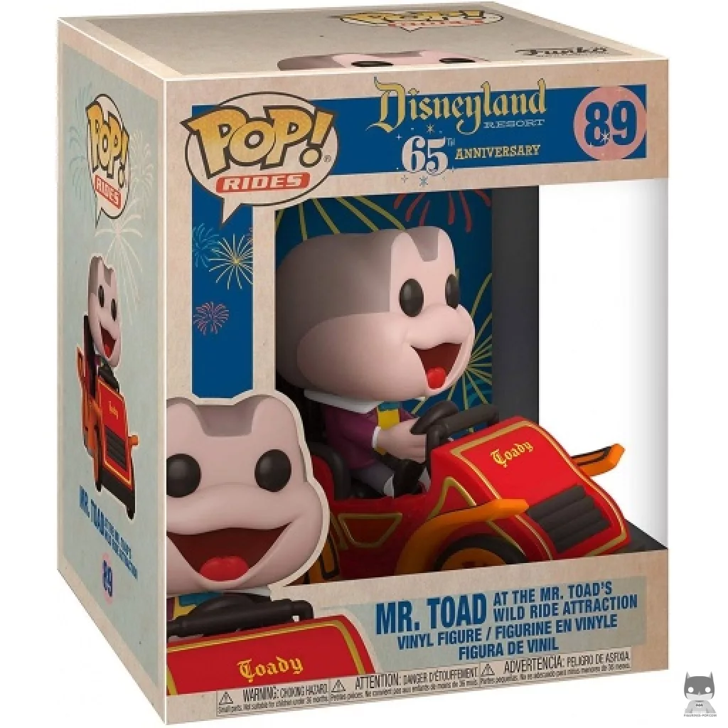 Figura Funko Pop! Señor Sapo en la atracción Mr. Toad's Wild Ride en su caja