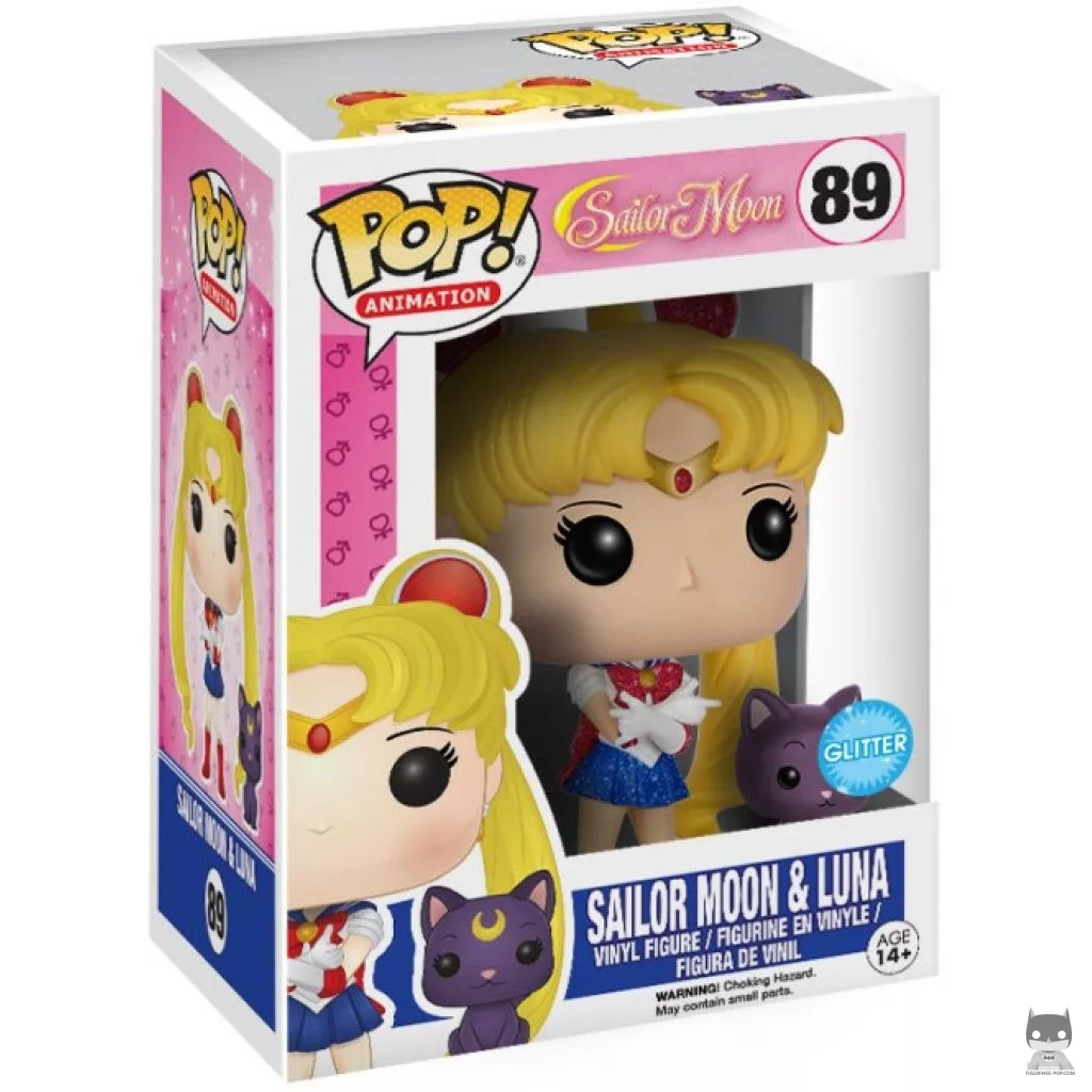 Figura Funko Pop! Sailor Moon & Luna (Purpurina) en su caja