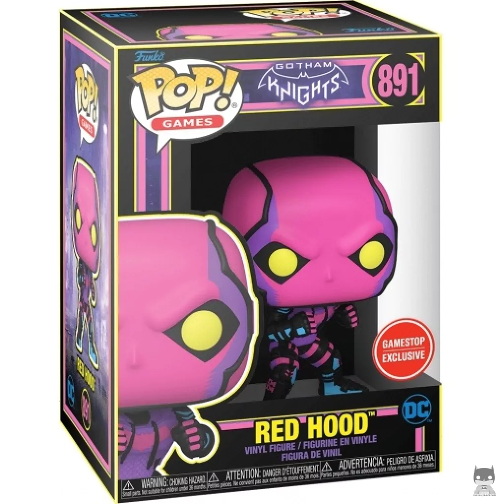 Figura Funko Pop! Red Hood (Luz negra) en su caja