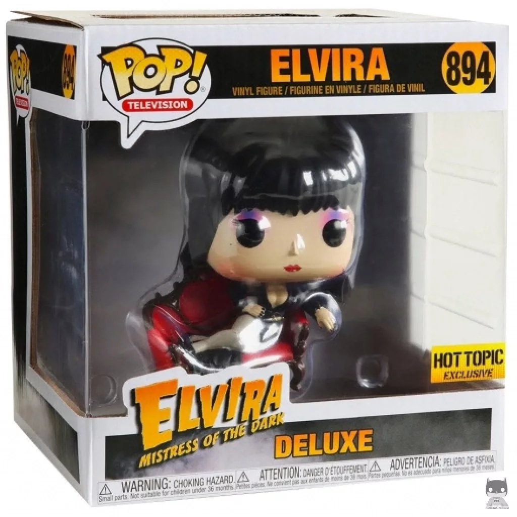 Figura Funko Pop! Elvira, reina de las tinieblas (Deluxe) en su caja