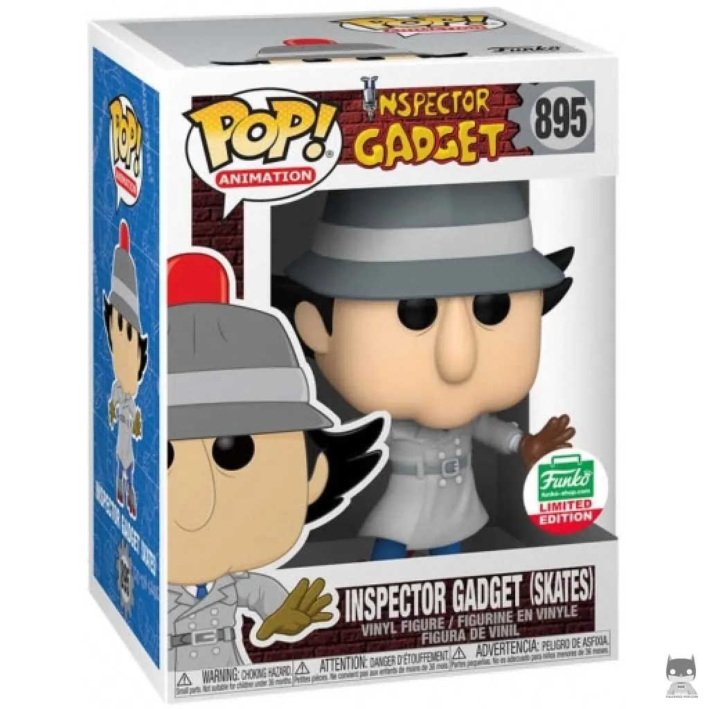 Figura Funko Pop! Inspector Gadget con patines en su caja