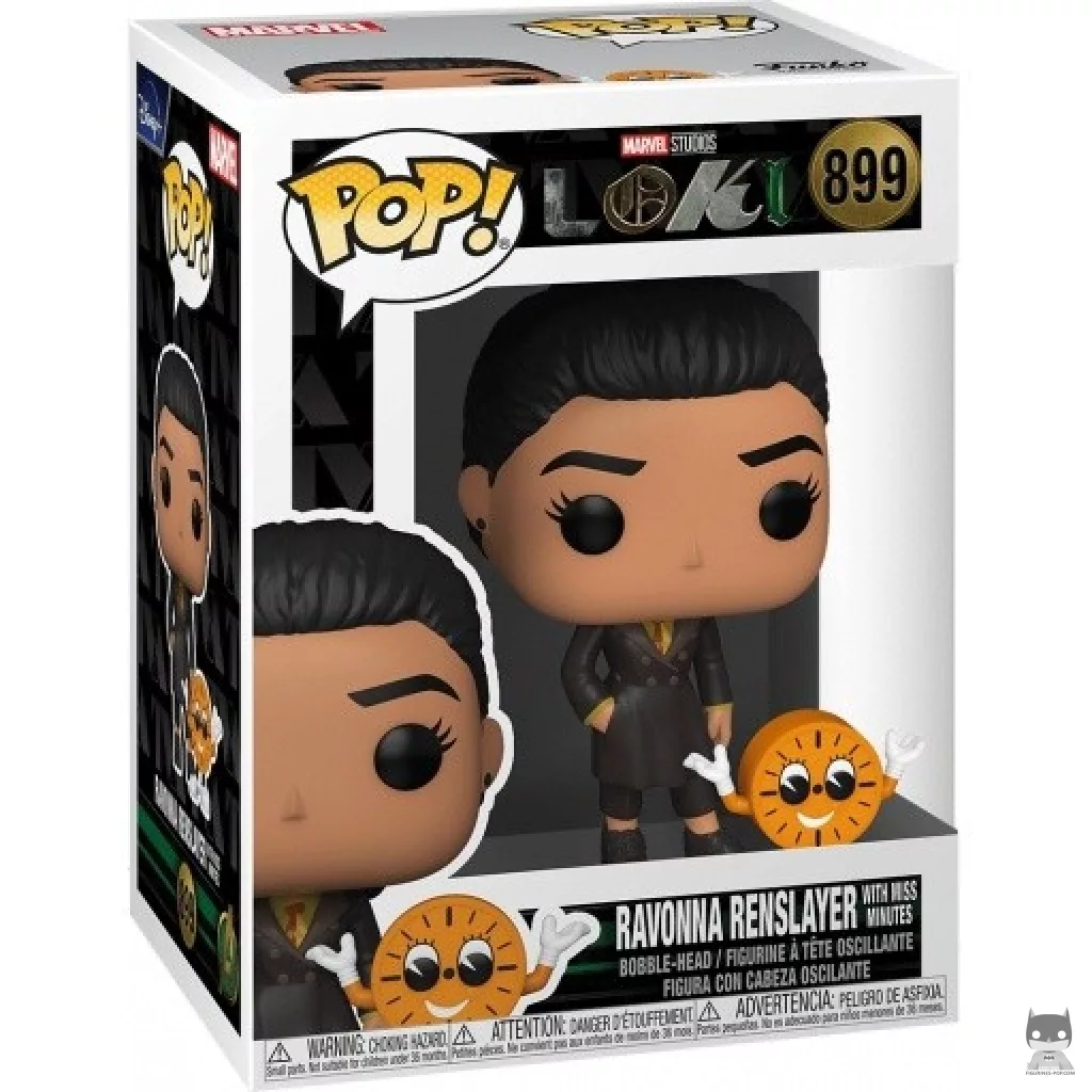Figura Funko Pop! Ravonna Renslayer con Miss Minutes en su caja