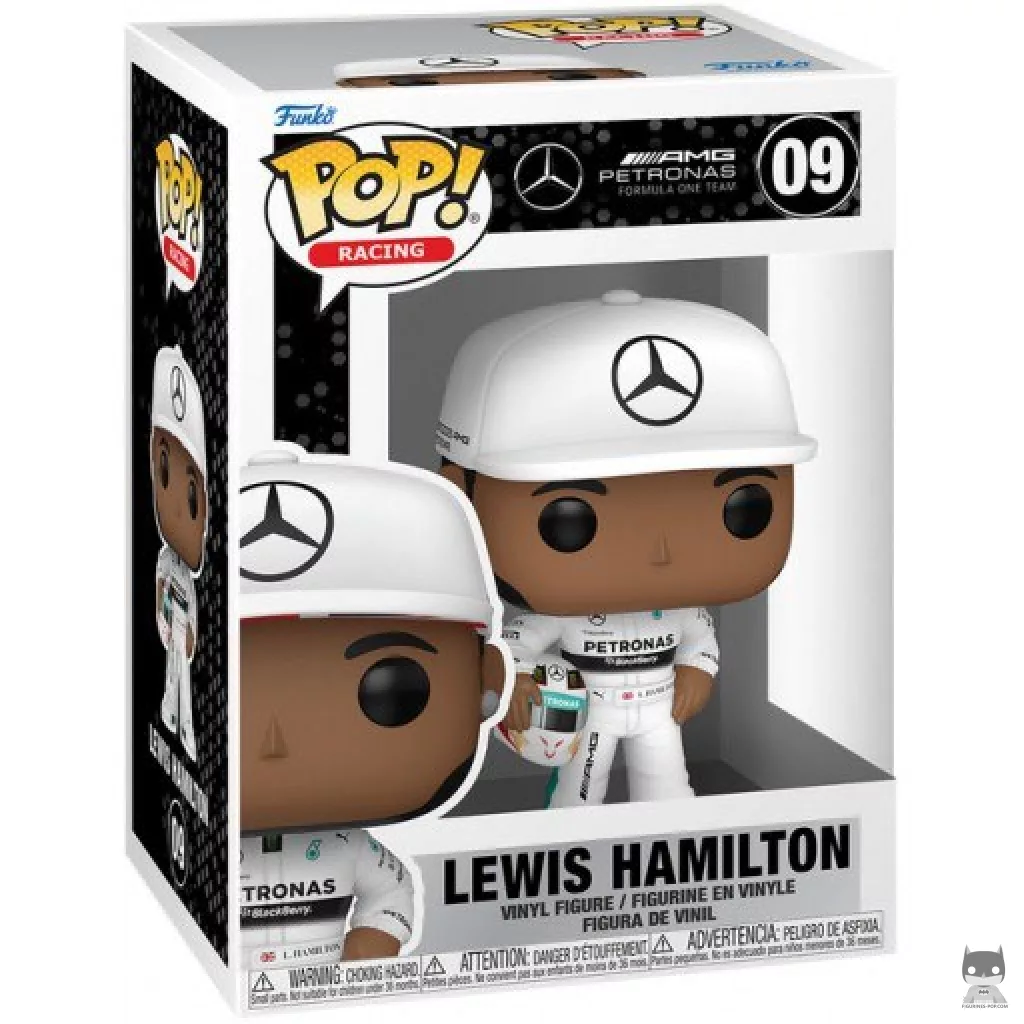 Figura Funko Pop! Lewis Hamilton con casco (Mercedes-AMG Petronas) en su caja