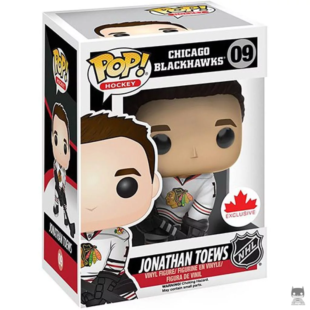 Figura Funko Pop! Jonathan Toews (Camiseta visitante) en su caja