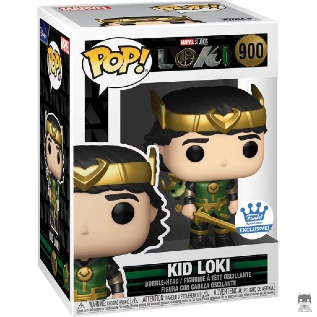 Figura Funko Pop! Loki niño (Metalizado) en su caja