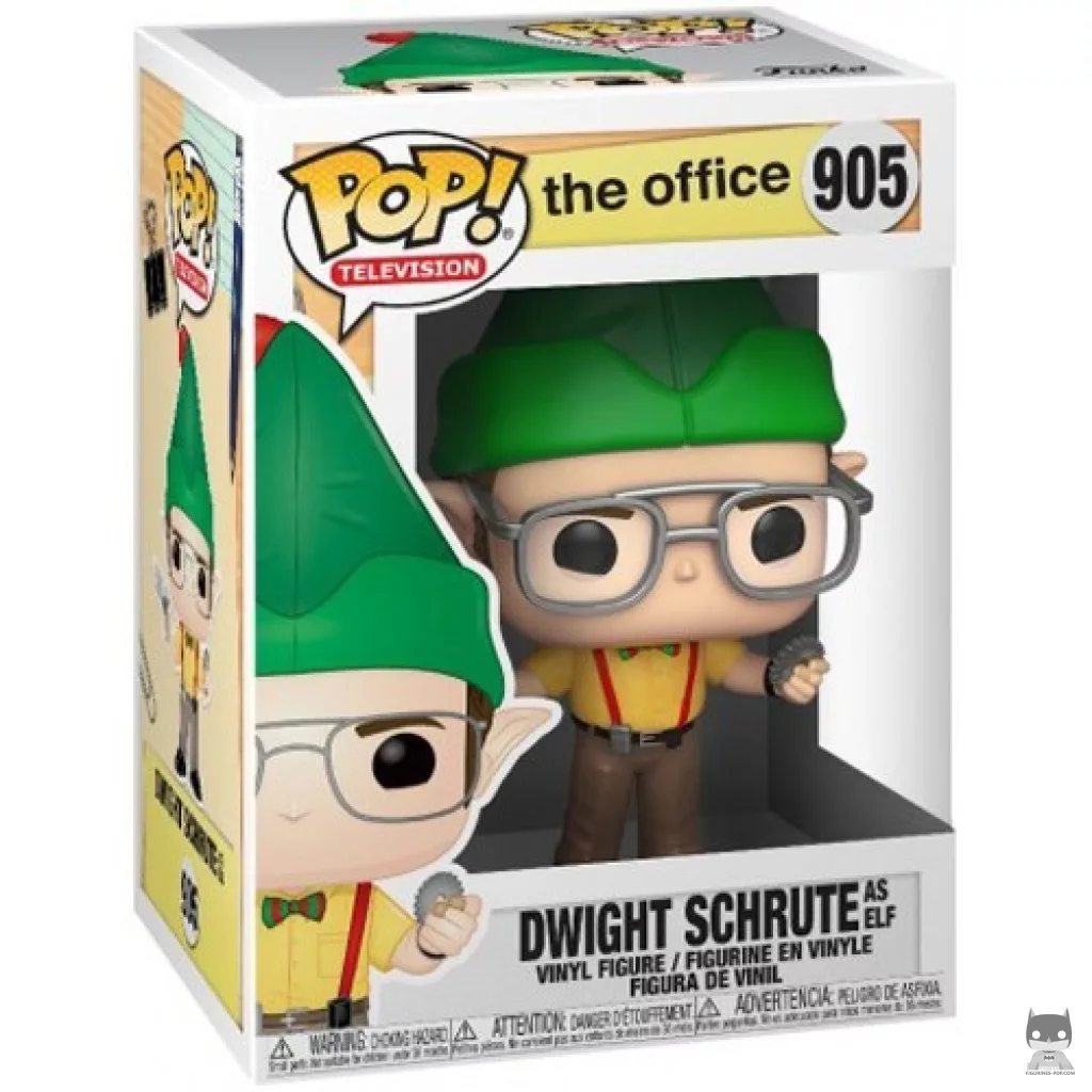Figura Funko Pop! Dwight Schrute como elfo en su caja
