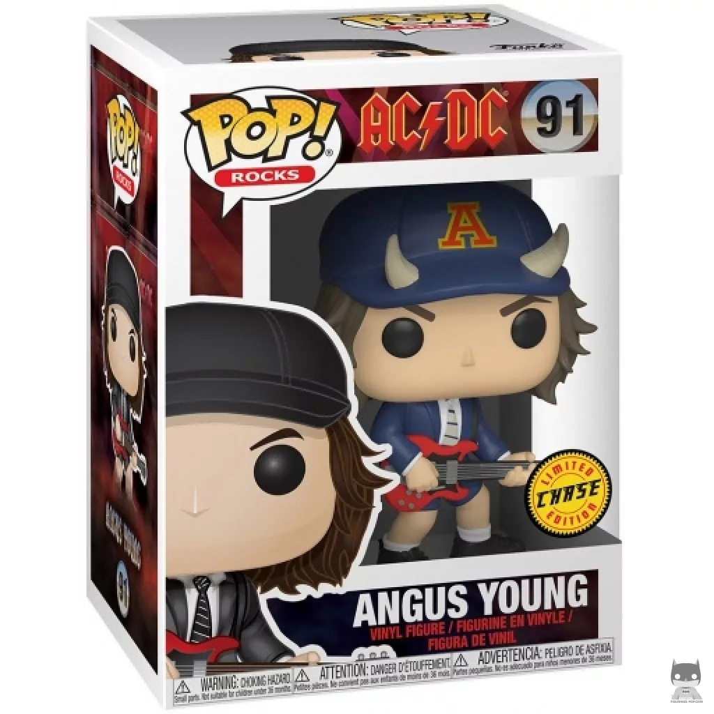 Figura Funko Pop! Angus Young (Sombrero de diablo) (Chase) en su caja