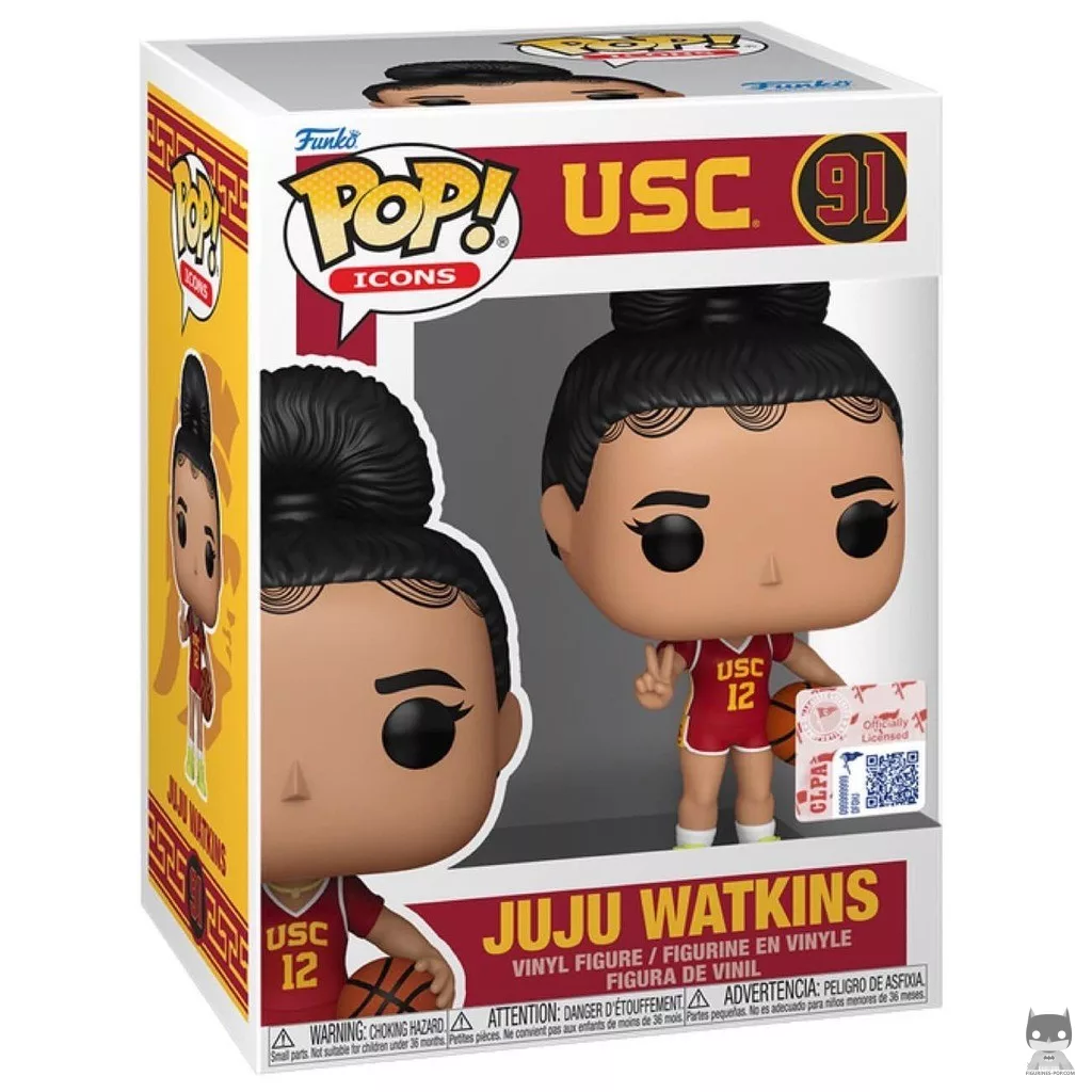 Figura Funko Pop! JuJu Watkins (Camiseta cardenal) en su caja