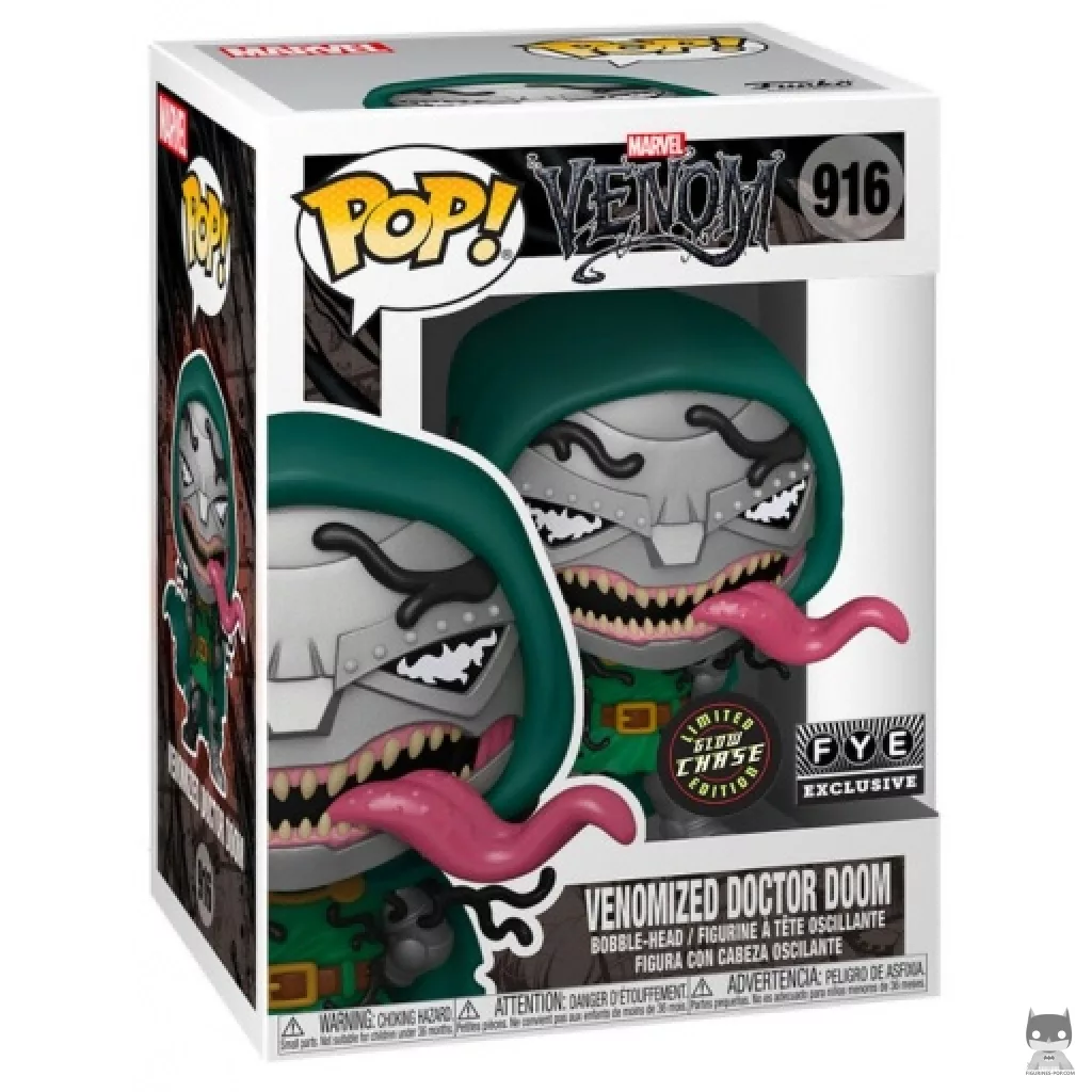 Figura Funko Pop! Doctor Muerte venomizado (Chase & Brilla en la oscuridad) en su caja