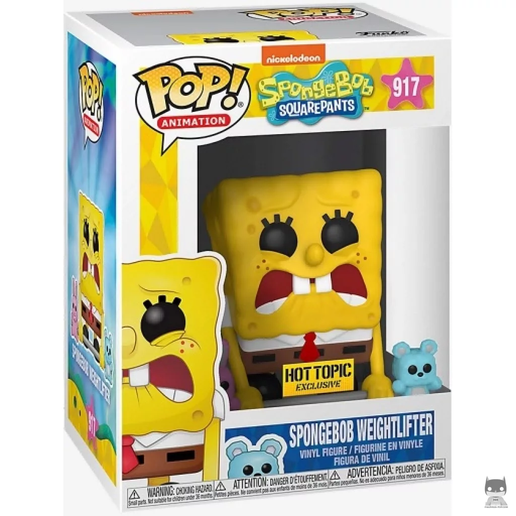 Figura Funko Pop! Bob Esponja levantador de pesas en su caja