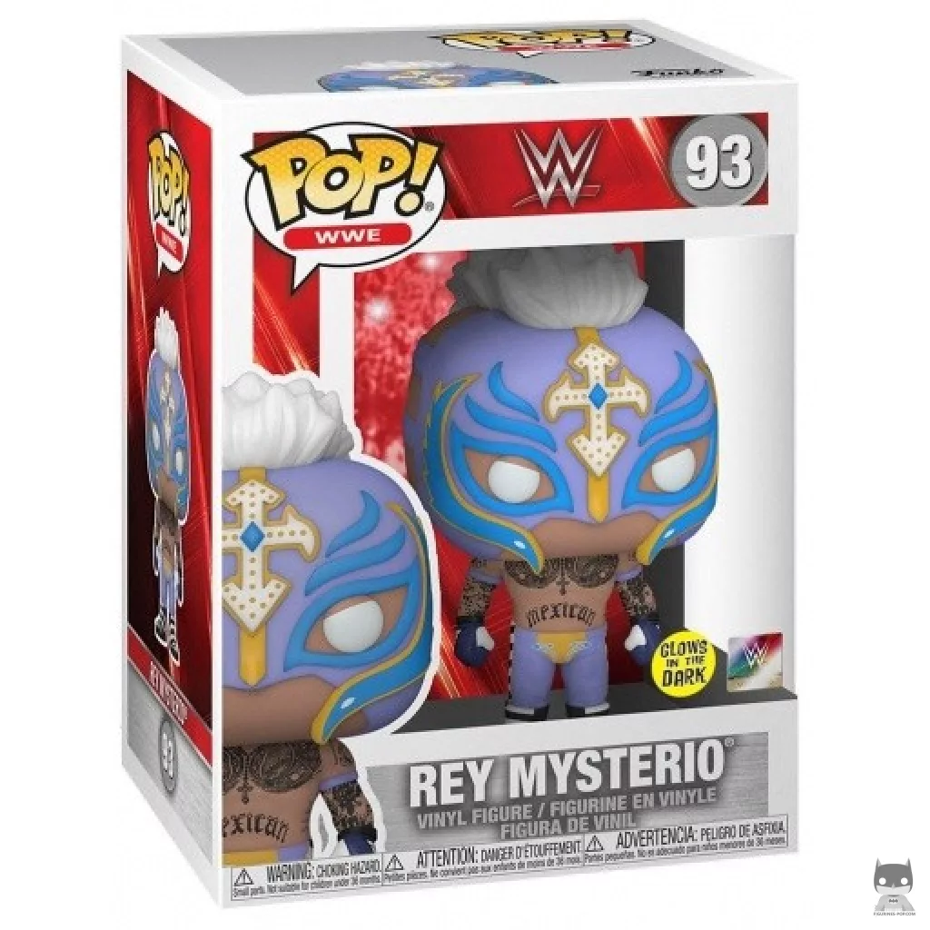 Figura Funko Pop! Rey Mysterio (Brilla en la oscuridad) en su caja