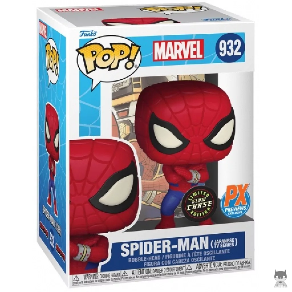 Figura Funko Pop! Spider-Man (Serie de televisión japonesa) (Chase) en su caja