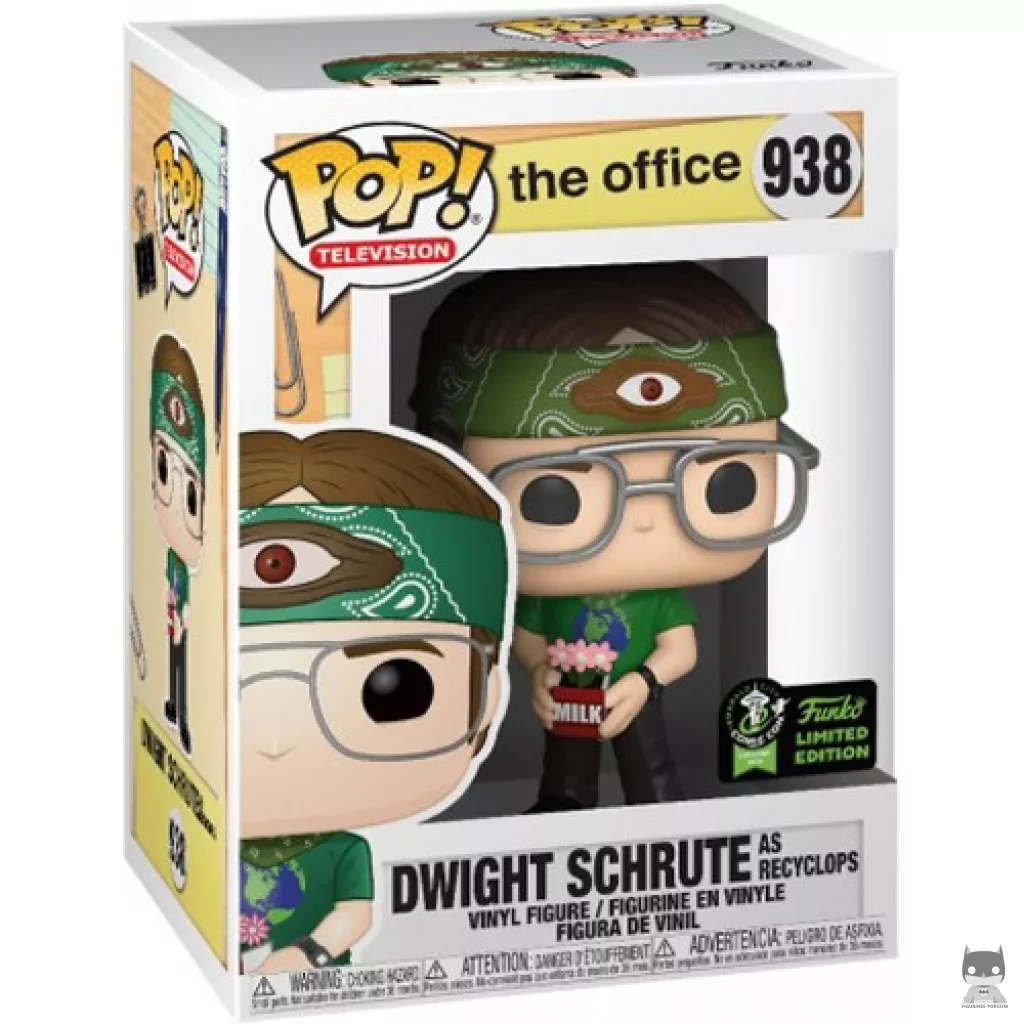 Figura Funko Pop! Dwight Schrute como Recyclops en su caja