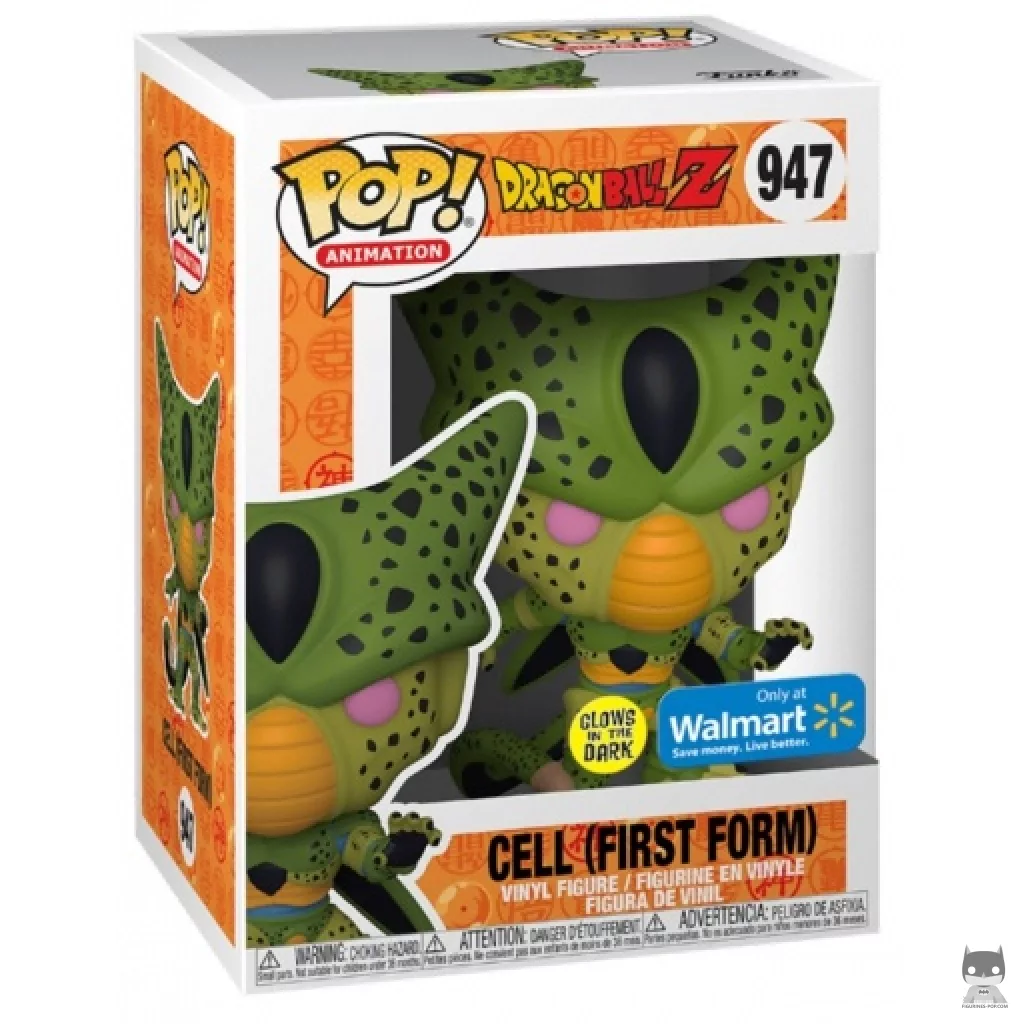 Figura Funko Pop! Cell primera forma (Brilla en la oscuridad) en su caja