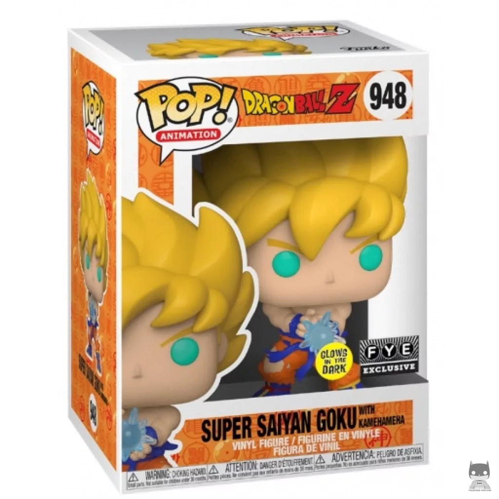Figura Funko Pop! Goku Super Saiyan con Kame Hame Ha (Brilla en la oscuridad) en su caja