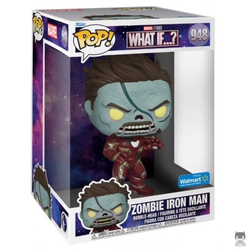 Figura Funko Pop! Iron Man zombi (Supersized) en su caja