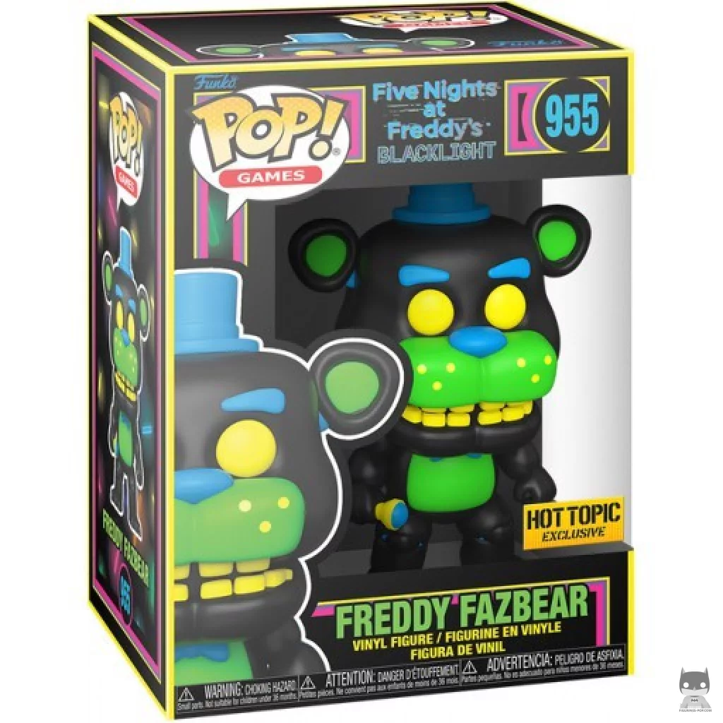 Figura Funko Pop! Freddy Fazbear (Luz negra) en su caja