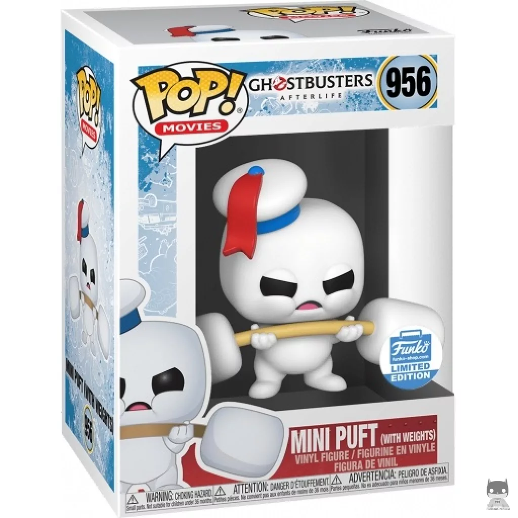 Figura Funko Pop! Mini Puft con pesas en su caja