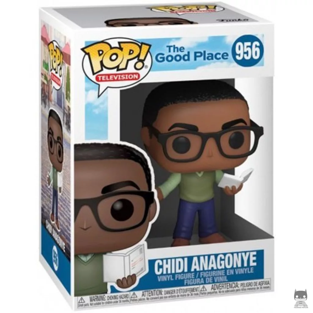 Figura Funko Pop! Chidi Anagonye en su caja