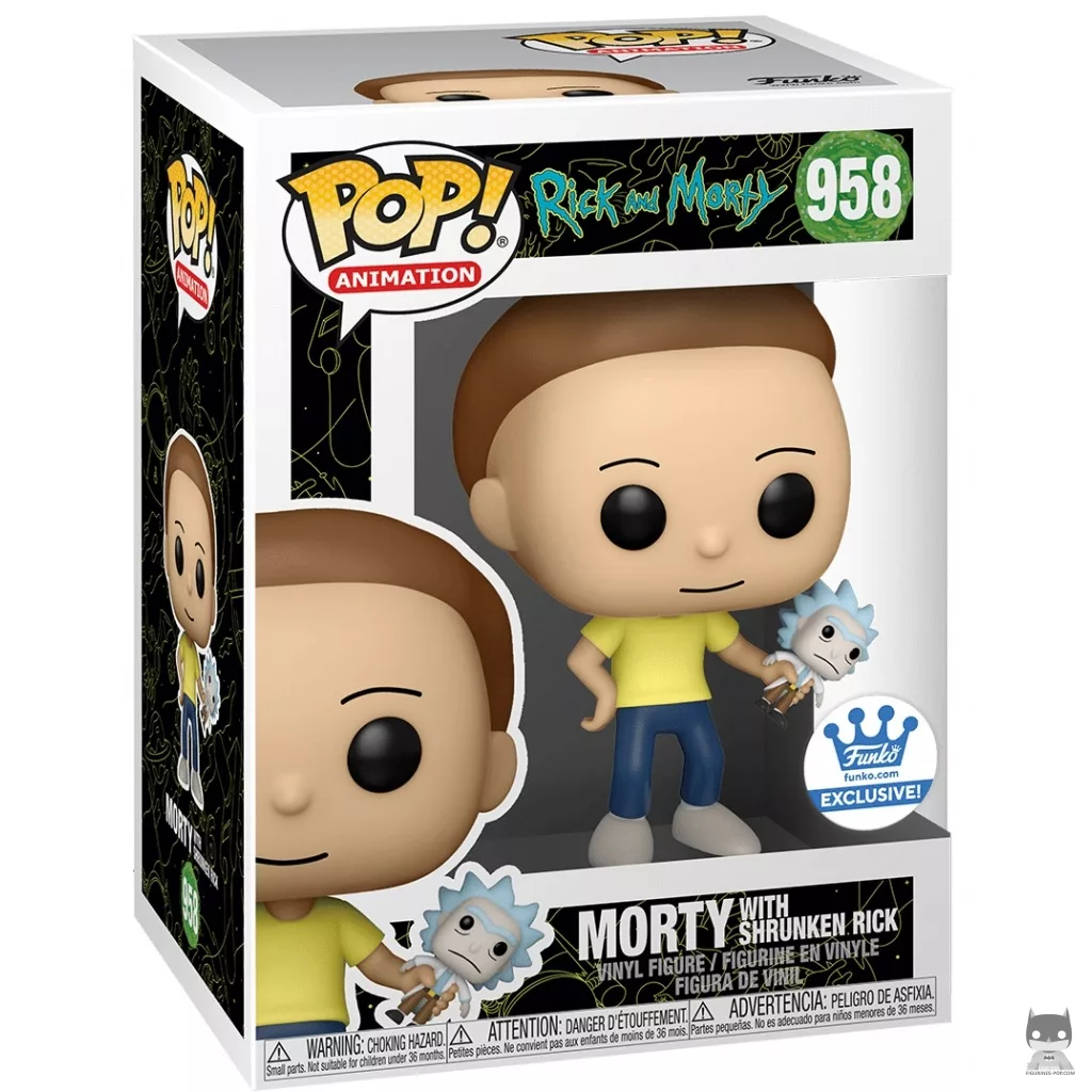 Figura Funko Pop! Morty con Rick encogido en su caja