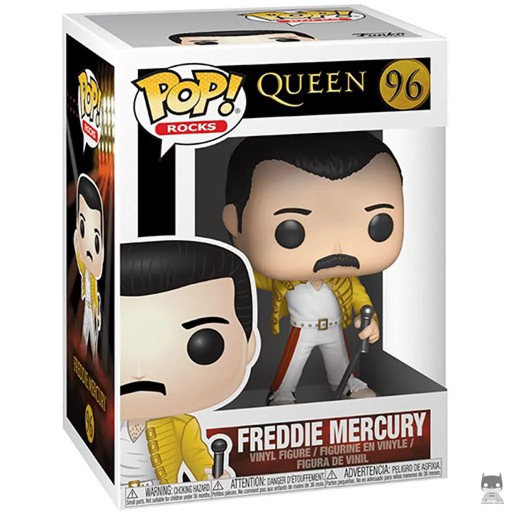 Figura Funko Pop! Freddie Mercury (Wembley 1986) en su caja