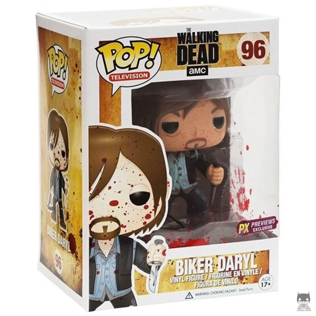 Figura Funko Pop! Daryl Dixon motero (Ensangrentado) en su caja