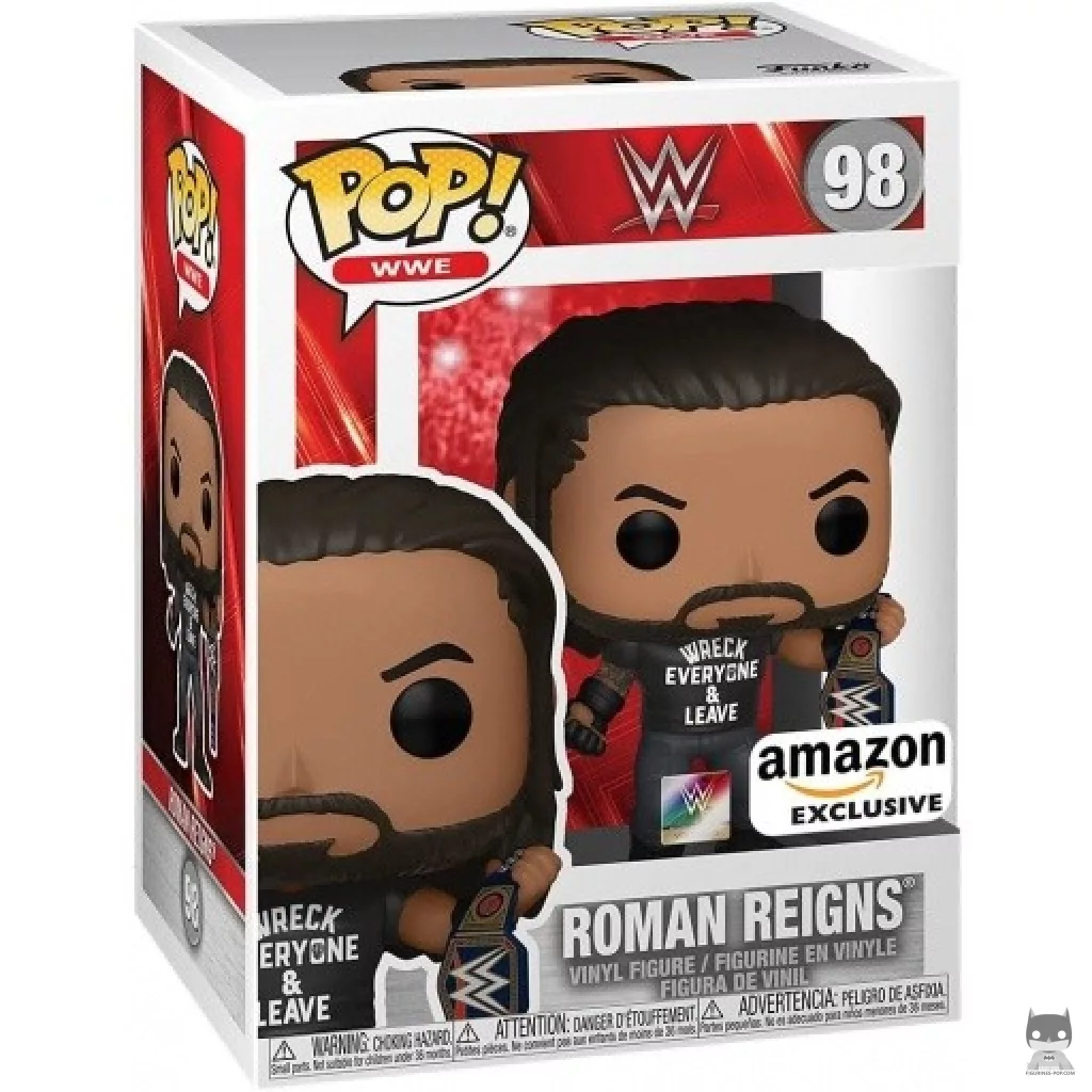 Figura Funko Pop! Roman Reigns (Metalizado) en su caja