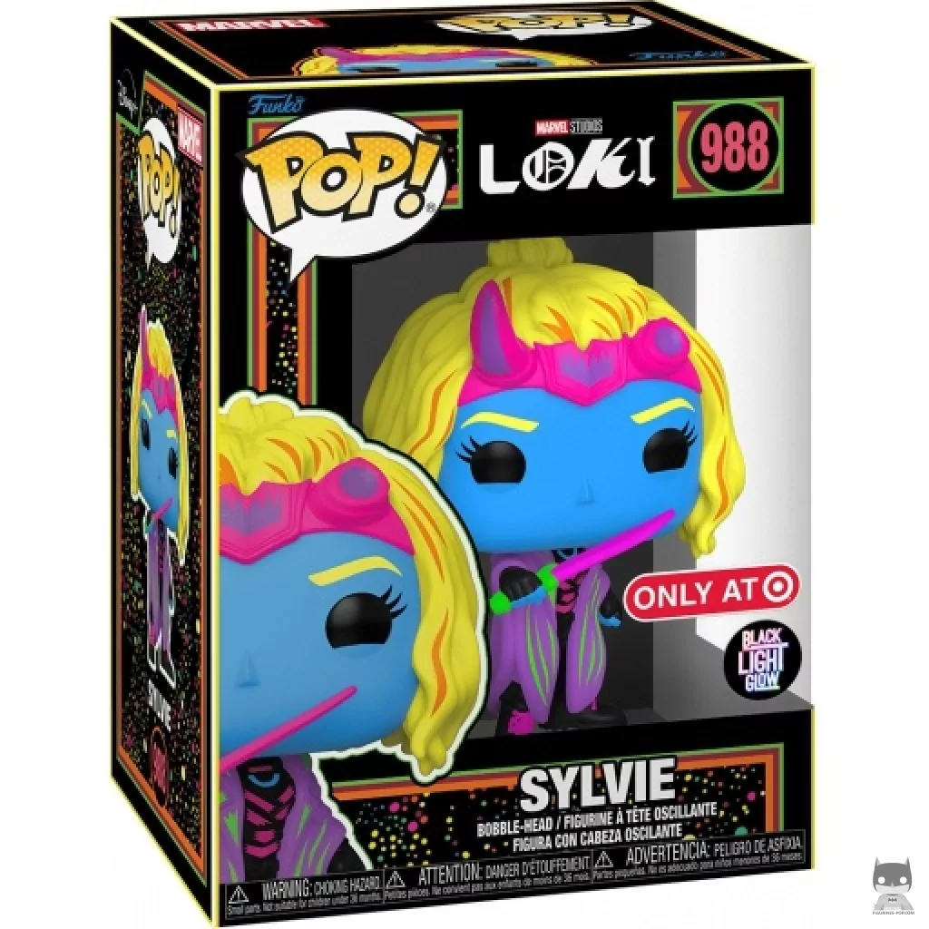 Figura Funko Pop! Sylvie (Luz negra) en su caja
