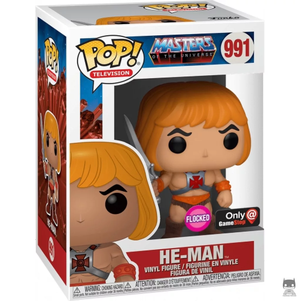 Figura Funko Pop! He-Man (Flocado) en su caja