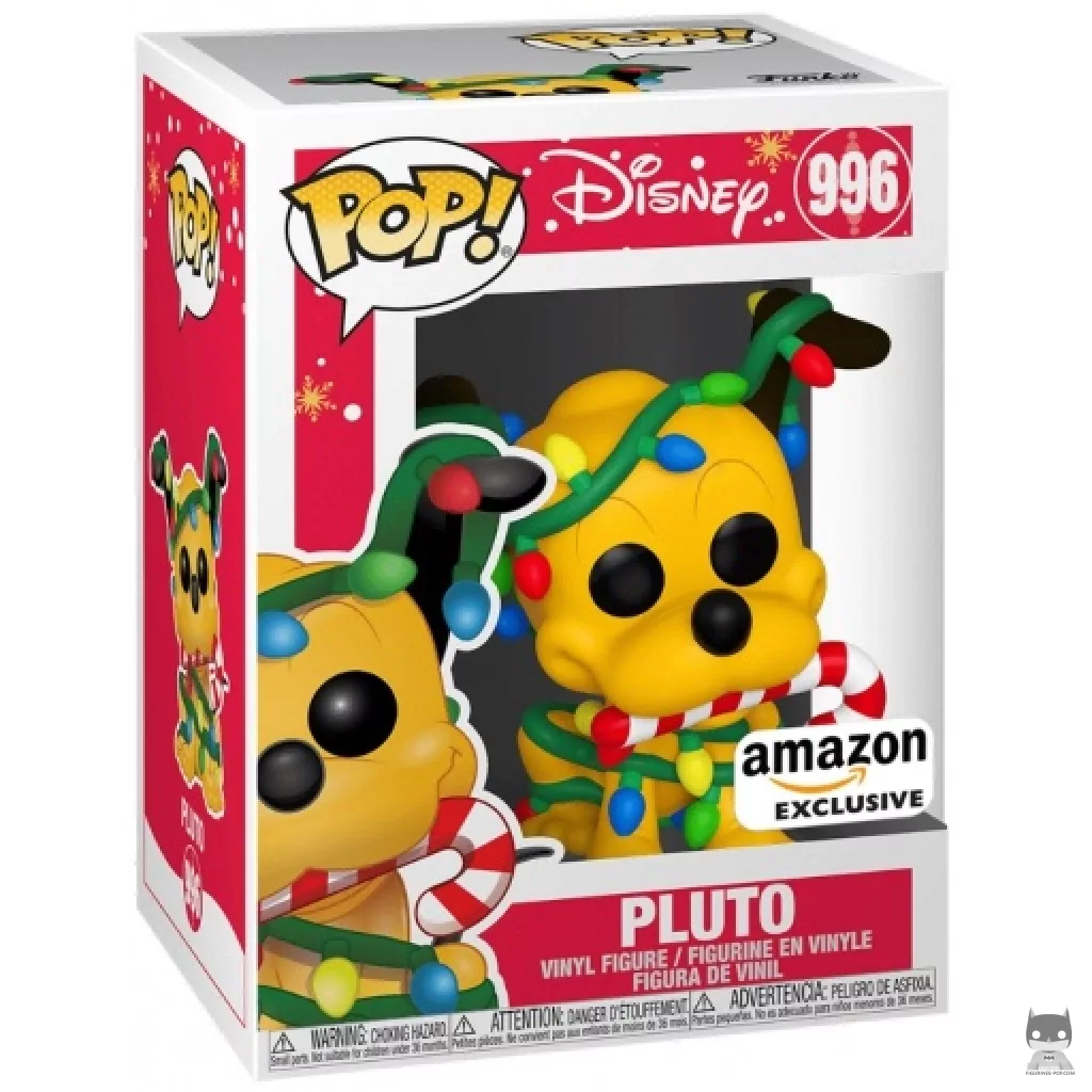 Figura Funko Pop! Pluto con luces de Navidad en su caja