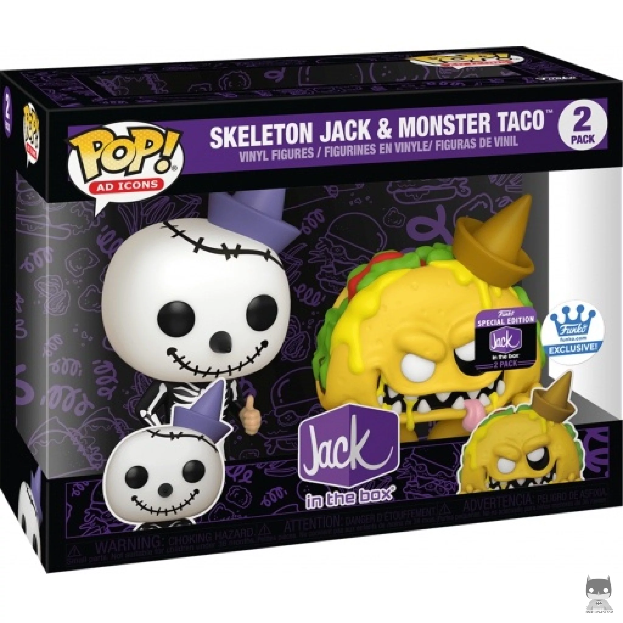 Figura Funko Pop! Skeleton Jack & Monster Taco en su caja