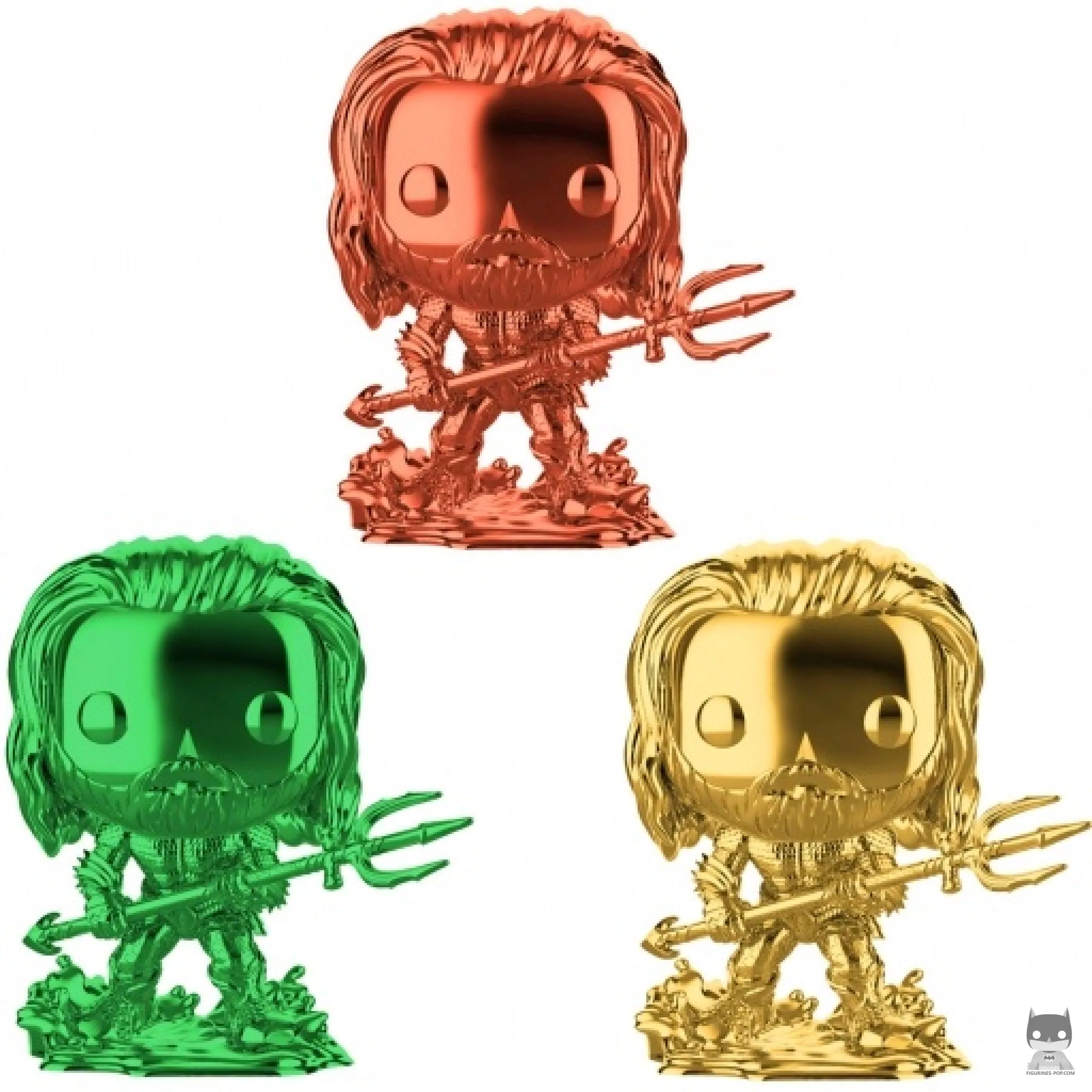 Figura Funko Pop! Arthur Curry con traje de héroe (Naranja, verde y dorado cromado) (Aquaman)