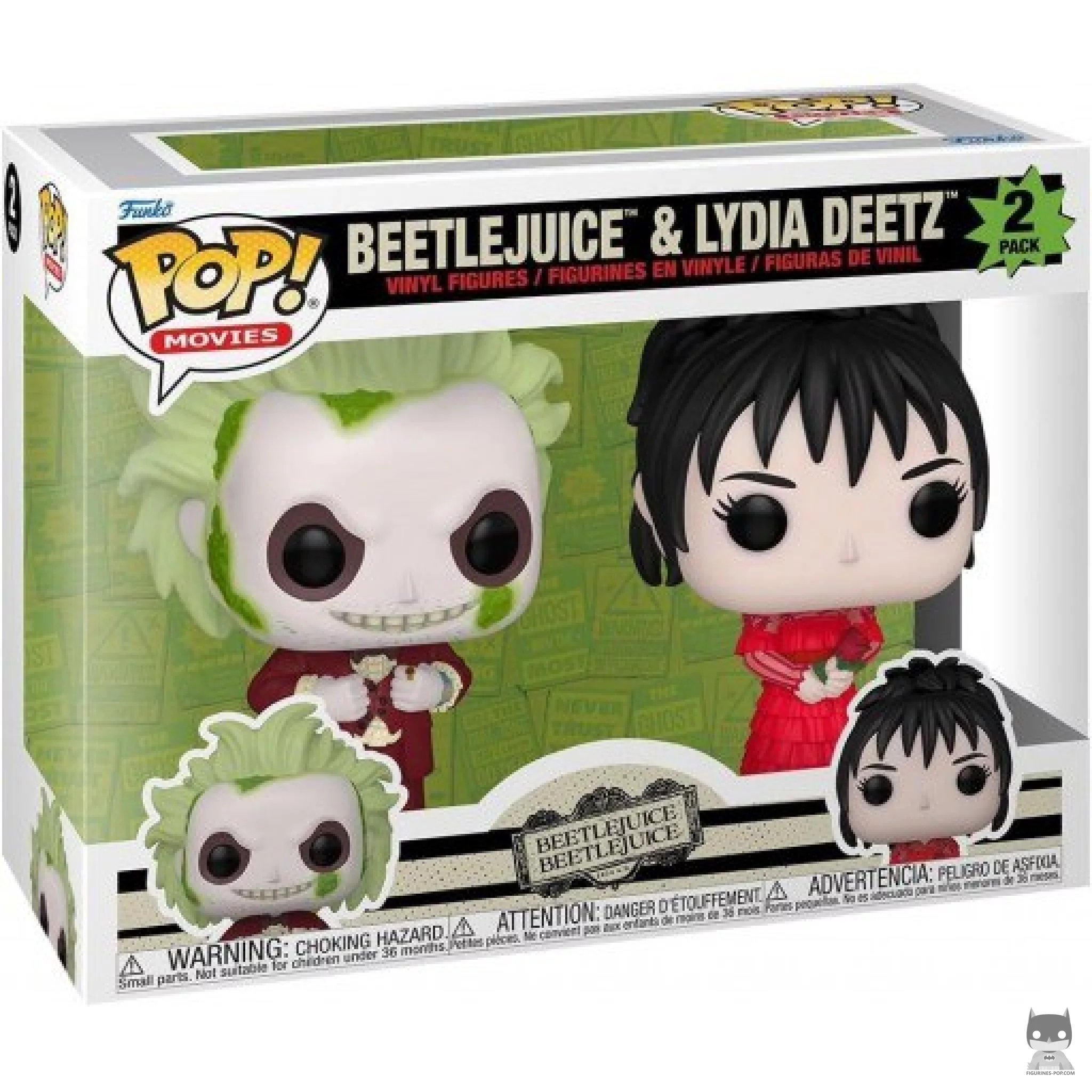 Figura Funko Pop! Beetlejuice & Lydia Deetz en su caja