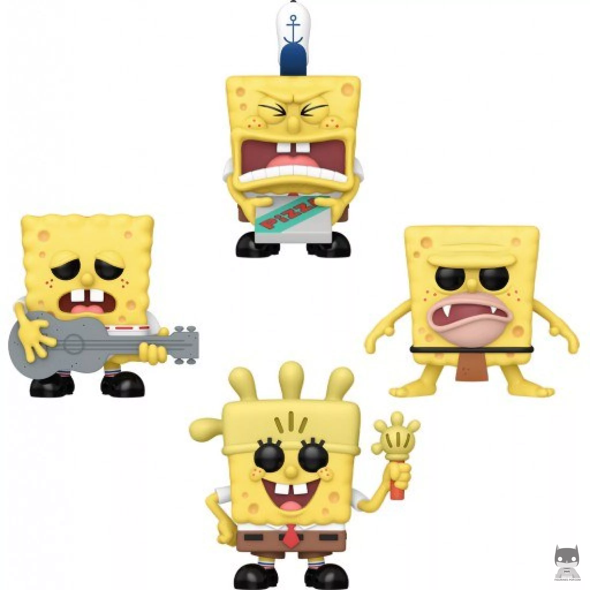 Figura Funko Pop! Bob Esponja pantalones rotos, pizza del Crustáceo Crujiente, cavernícola & Mundo Guante (Bob Esponja)