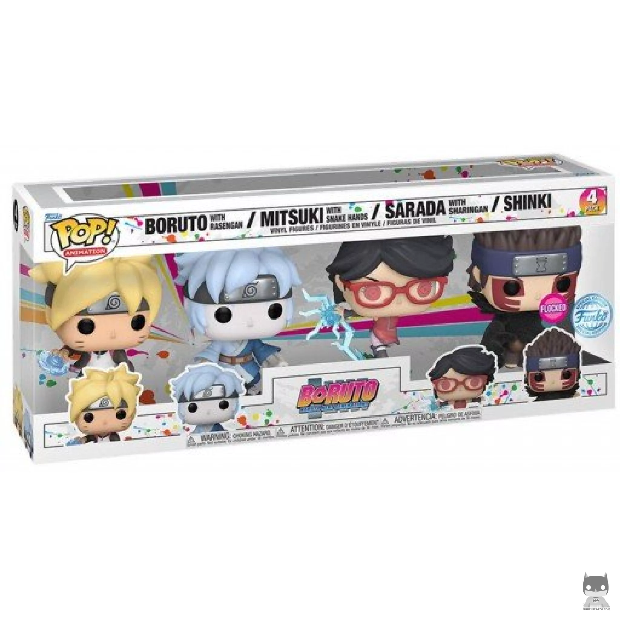 Figura Funko Pop! Boruto, Mitsuki, Sarada & Shinki en su caja