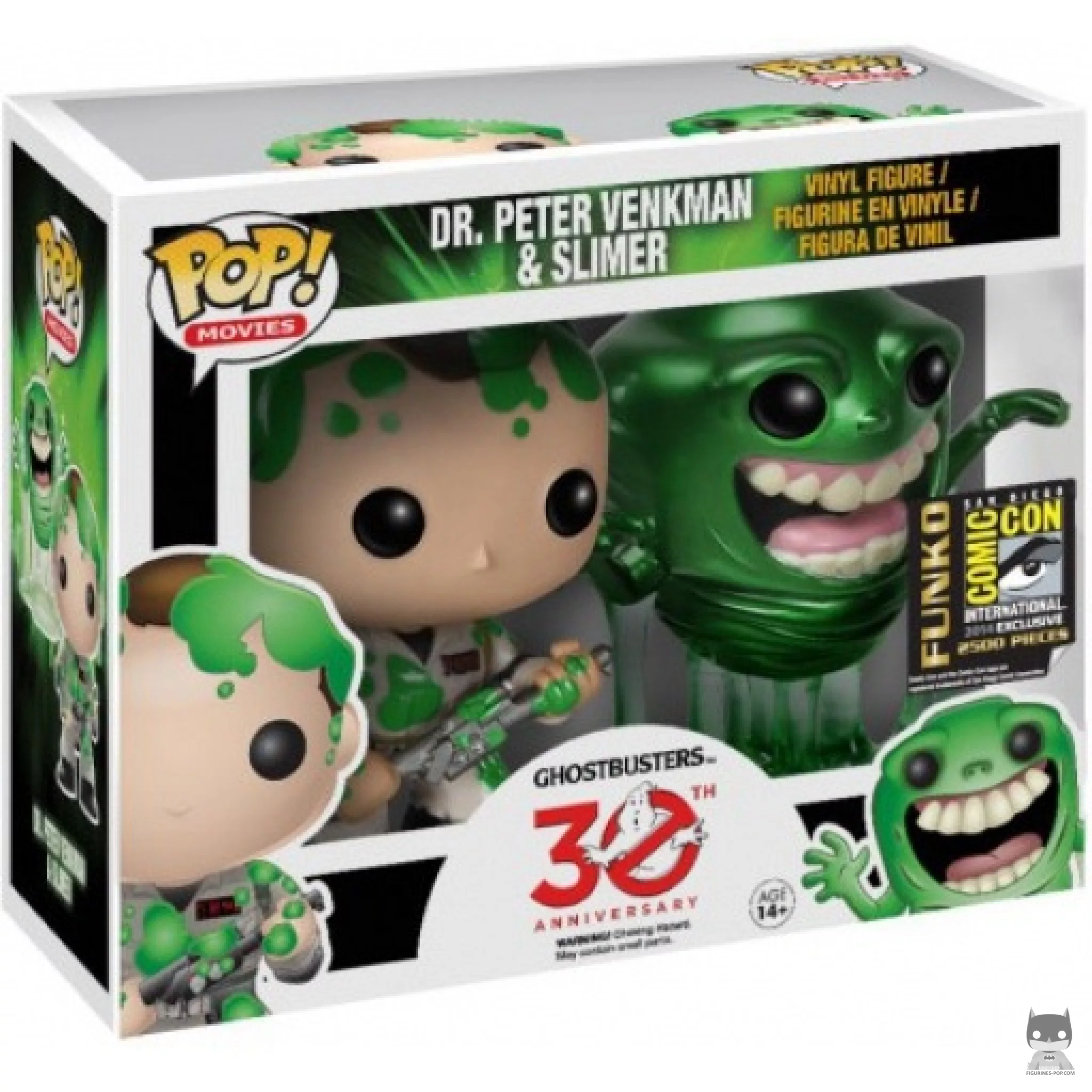 Figura Funko Pop! Venkman cubierto de babas & Moquete (Metalizado) en su caja