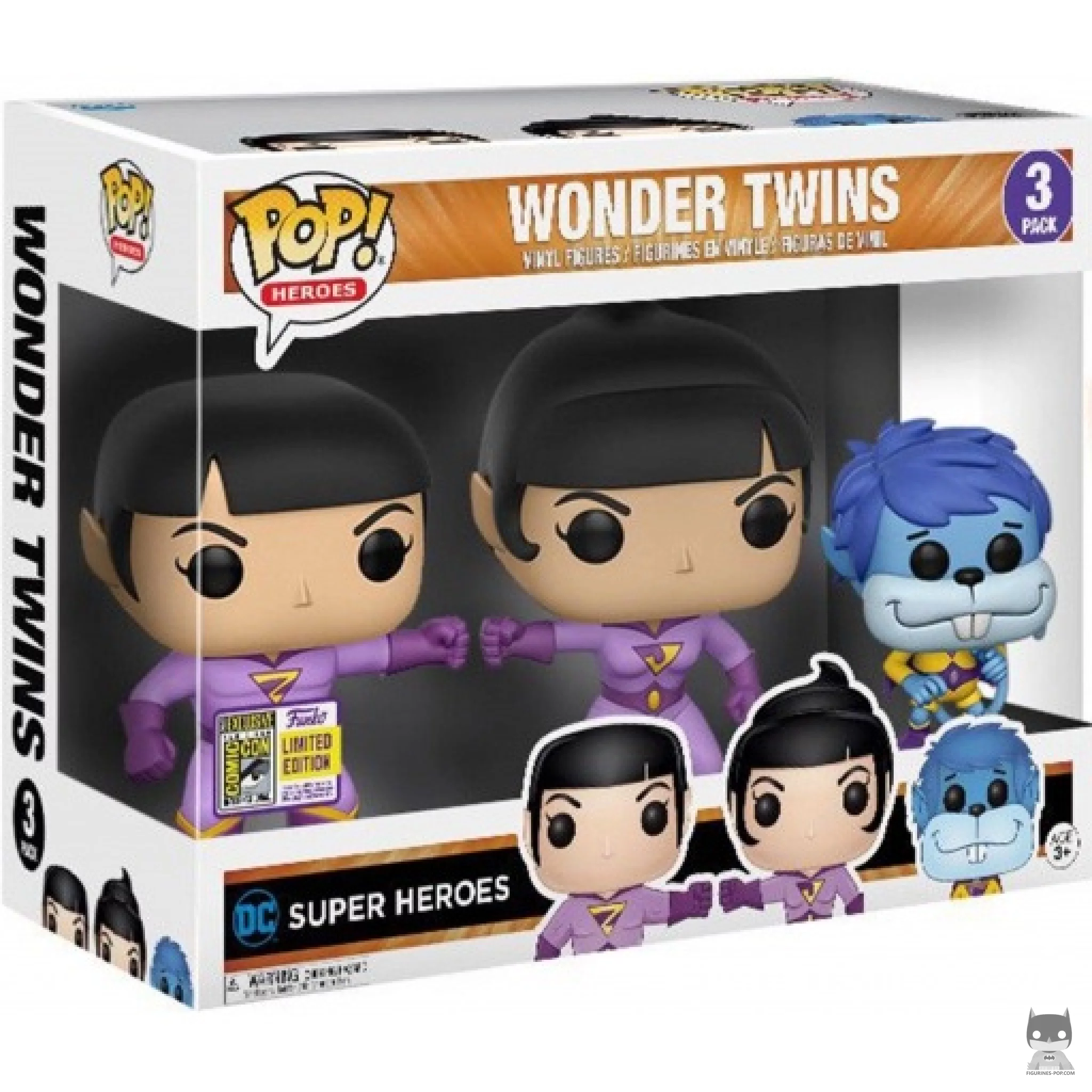 Figura Funko Pop! Los Gemelos Fantásticos (Zan, Jayna & Gleek) en su caja