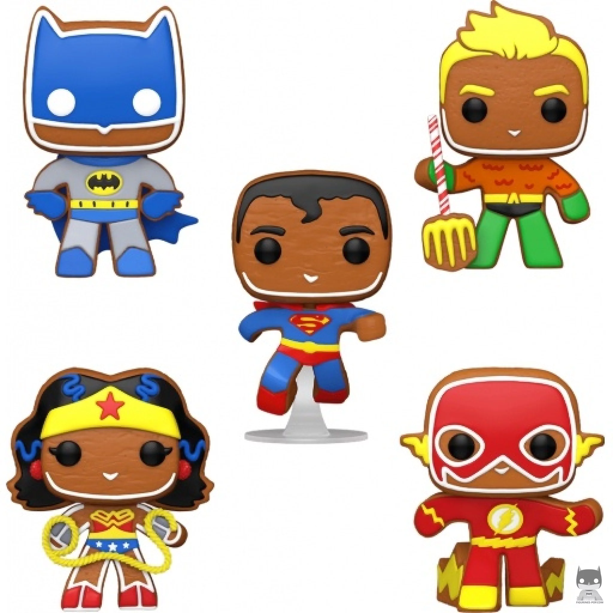 Figura Funko Pop! Superman, Batman, Aquaman, Wonder Woman & Flash de jengibre (DC Super Heroes)