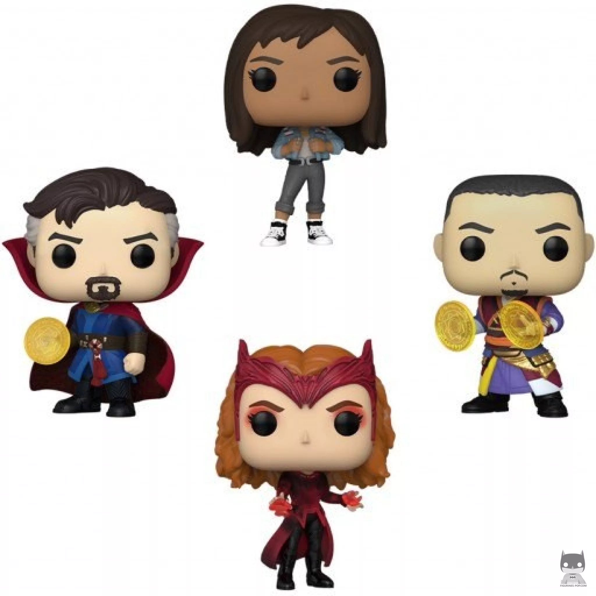 Figura Funko Pop! Doctor Strange, America Chavez, Bruja Escarlata & Wong (Brilla en la oscuridad) (Doctor Strange en el multiverso de la locura)