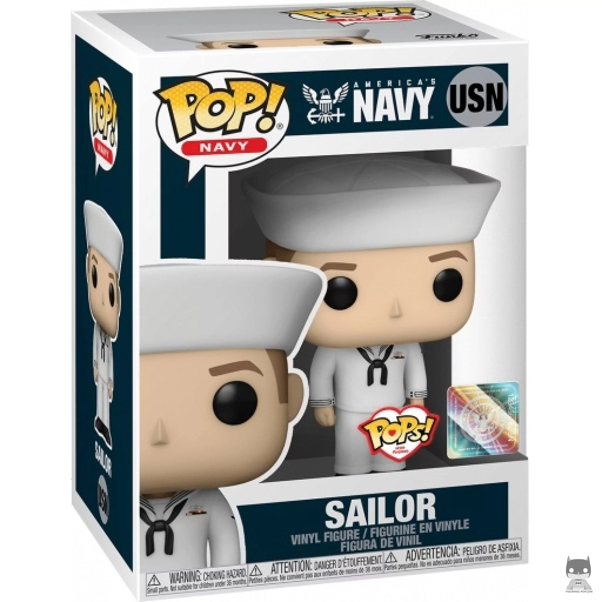 Figura Funko Pop! Marinero de la Armada de EE. UU. con uniforme de ceremonia (Caucásico) en su caja