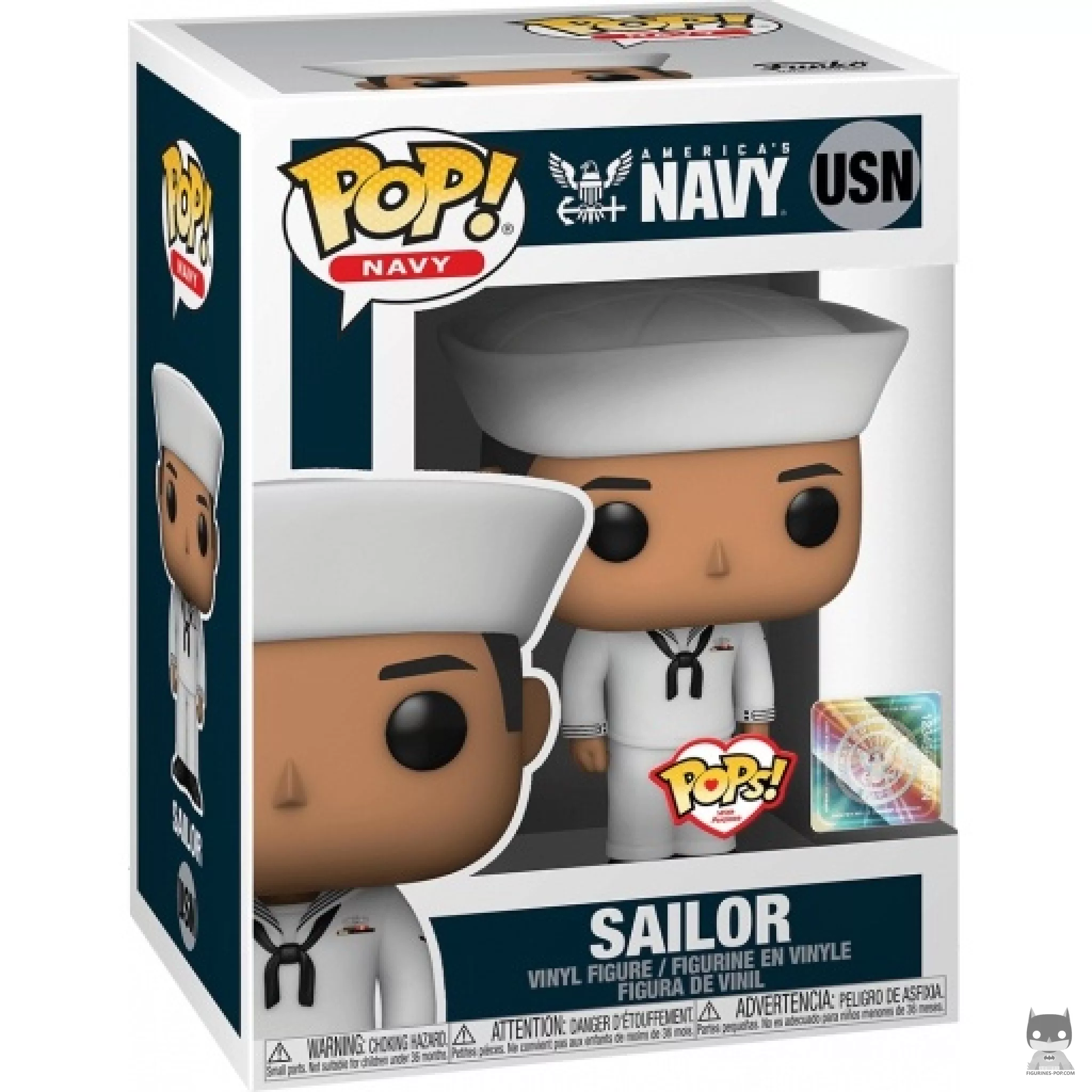 Figura Funko Pop! Marinero de la Armada de EE. UU. con uniforme de ceremonia (Hispano) en su caja