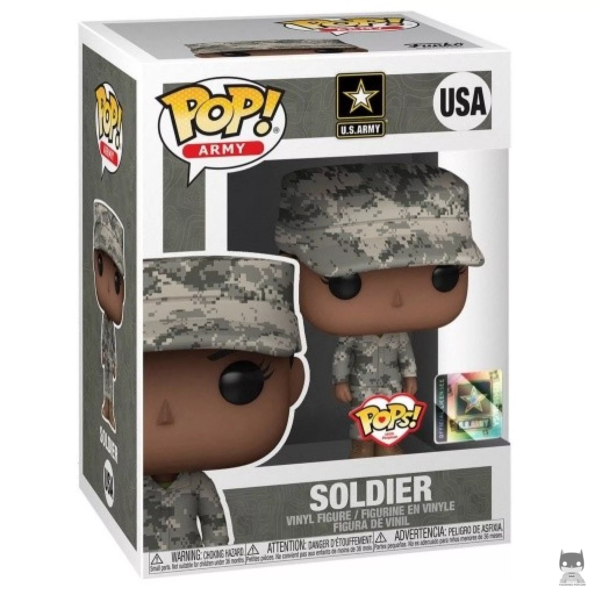 Figura Funko Pop! Soldado (Mujer) (Afroamericana) en su caja