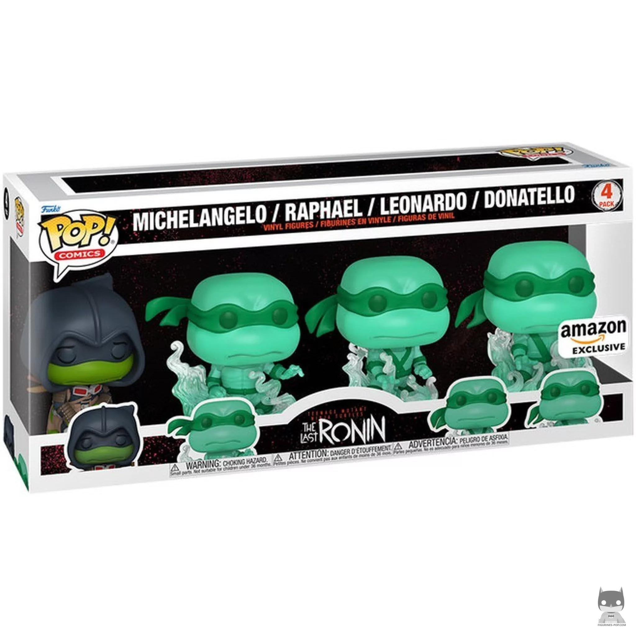 Figura Funko Pop! Miguel Ángel, Rafael, Leonardo & Donatello en su caja
