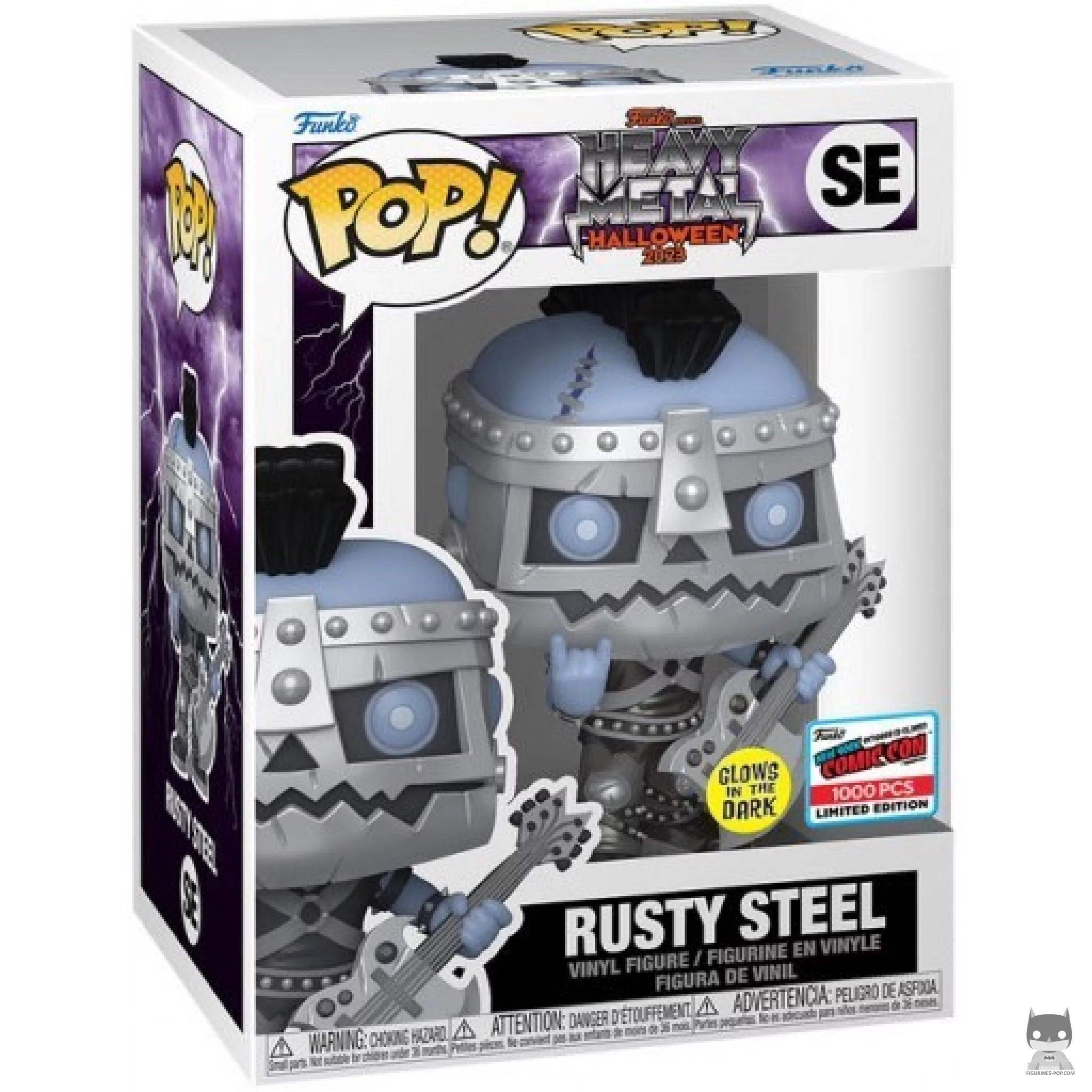 Figura Funko Pop! Rusty Steel (Heavy Metal) (Brilla en la oscuridad) en su caja