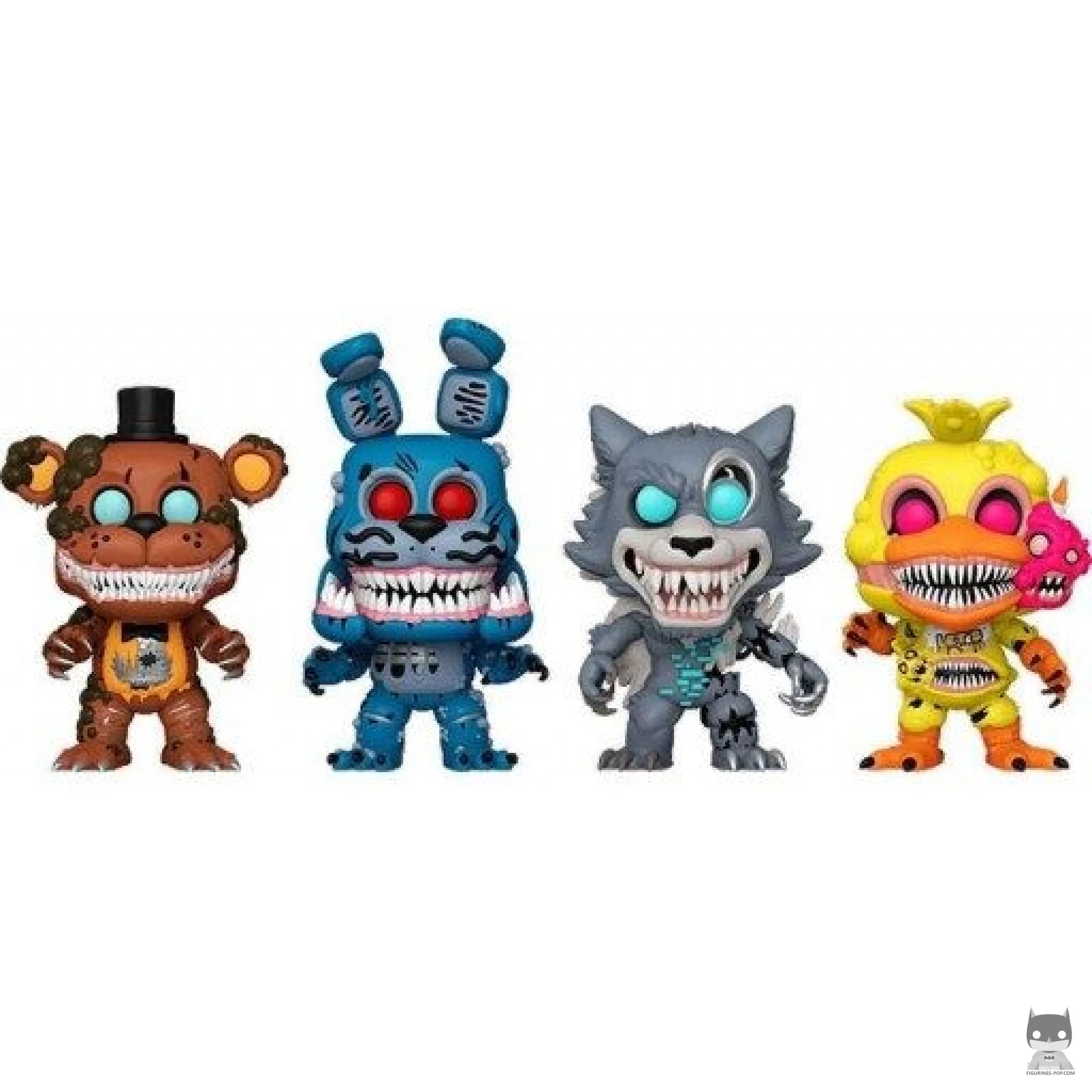 Figura Funko Pop! Twisted Freddy, Bonnie, Wolf & Chica (Brilla en la oscuridad) (Five Nights at Freddy's)