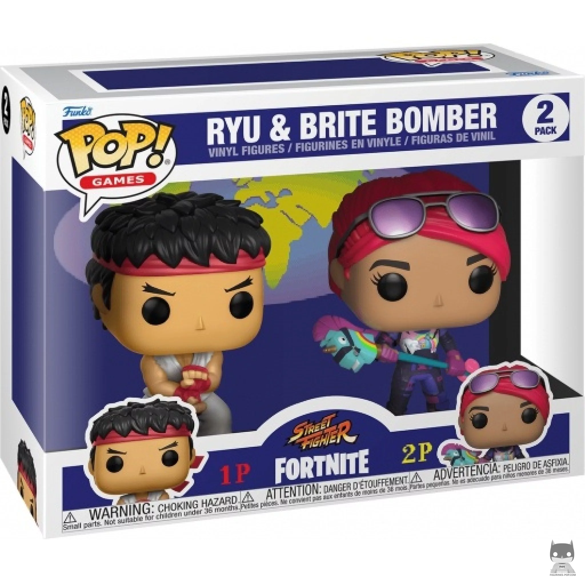 Figura Funko Pop! Ryu & Brite Bomber en su caja