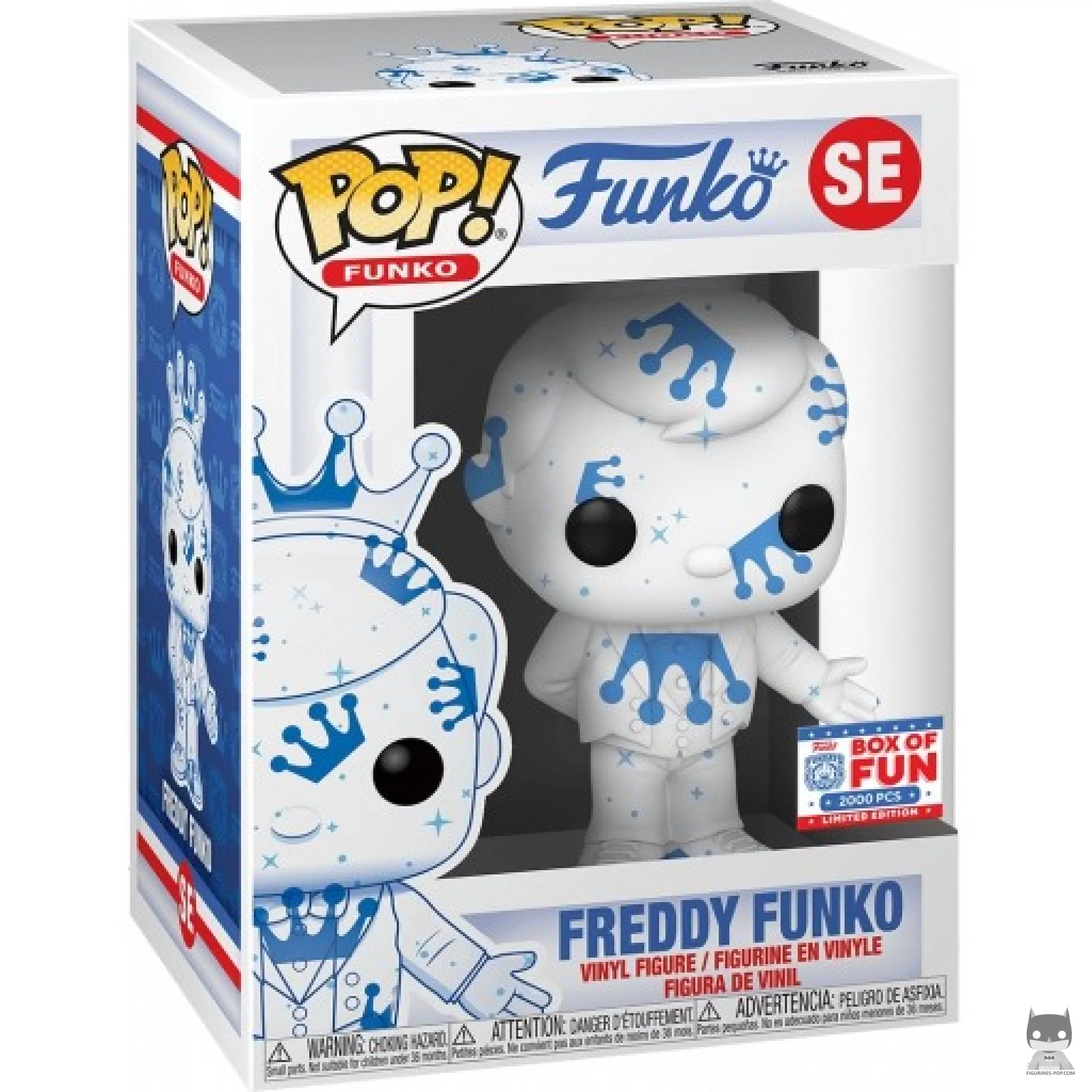 Figura Funko Pop! Freddy Funko (Box of Fun con estrellas) en su caja