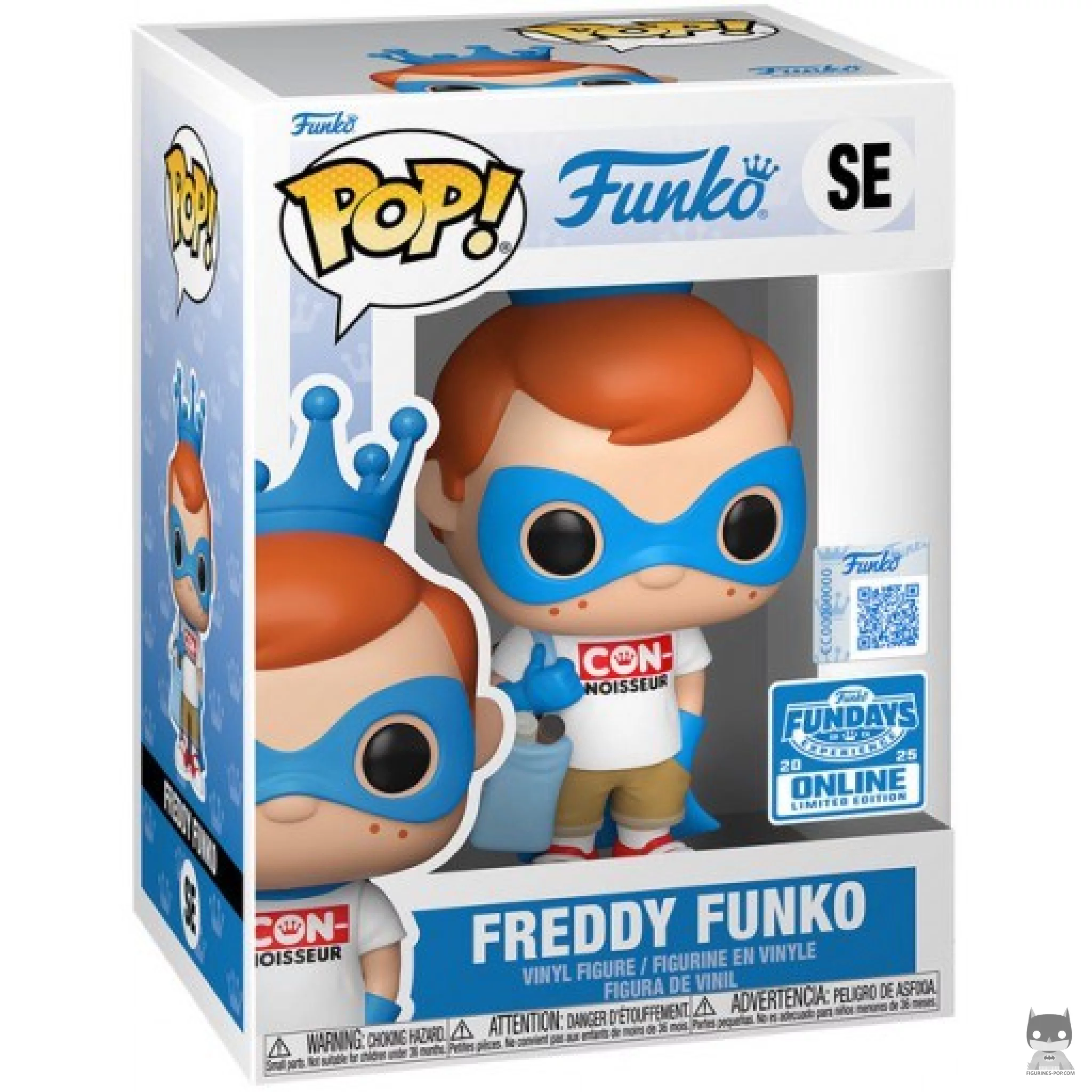 Figura Funko Pop! Freddy Funko (Camiseta Con-Noisseur) en su caja
