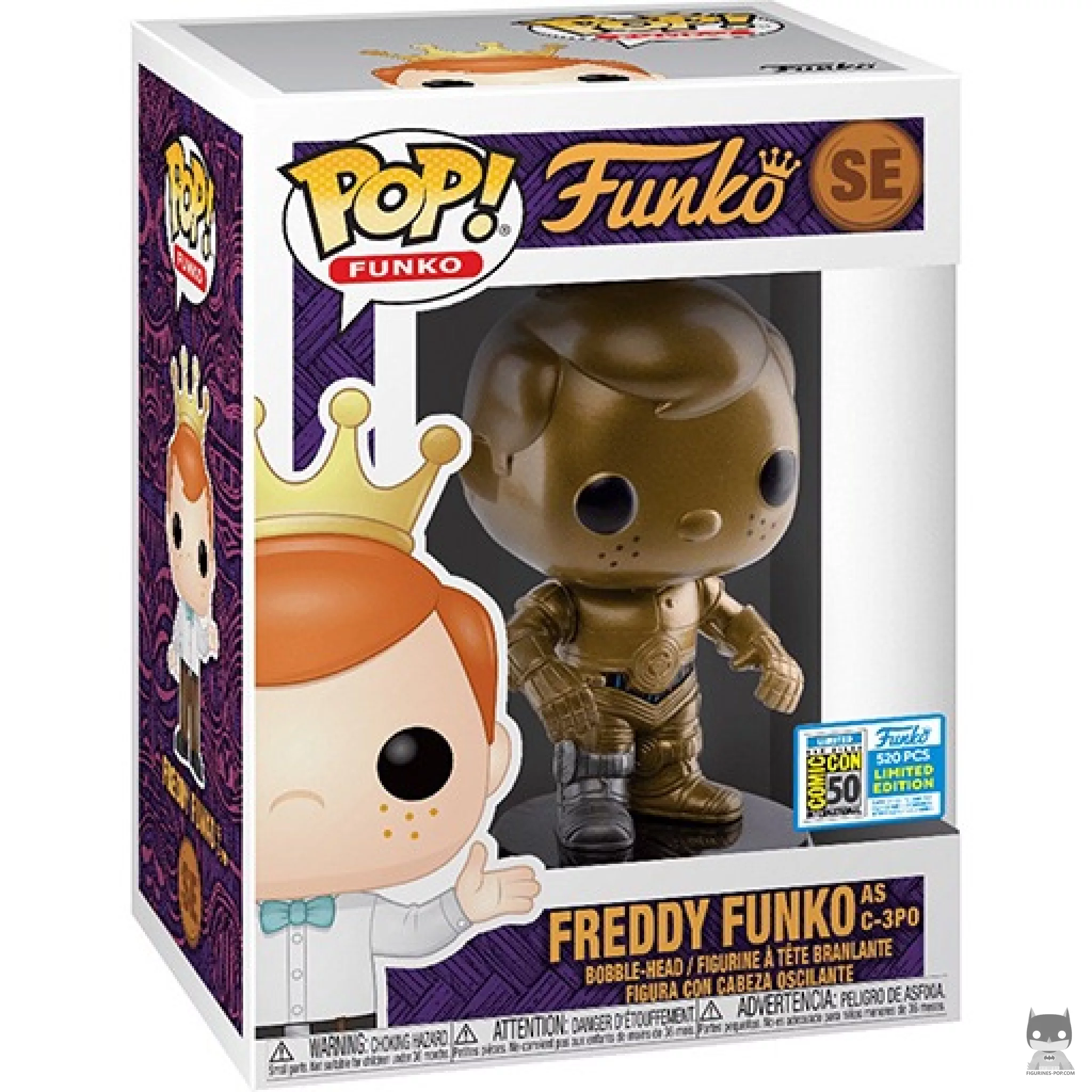 Figura Funko Pop! Freddy Funko como C-3PO en su caja